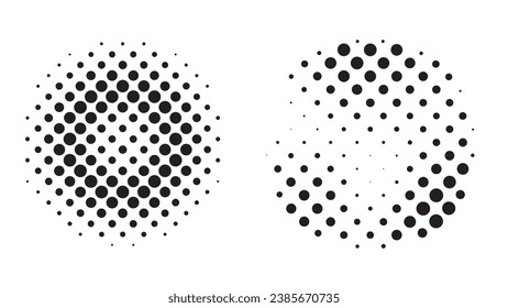 Abstrakter Satz von Pop-Art Comic-Stil schwarzen Halfton einzeln auf weißem Hintergrund Vector. Farbige goldene Spray, Vektorgrafik. Abstrakter Vektorhintergrund. Dotspray-Gravierungsvektor