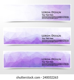abstract set of purple polygonal banners. Vector, EPS 10 