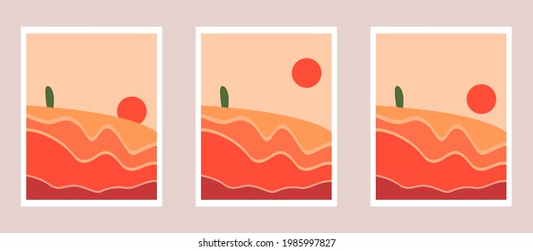 abstract set with sand themes, desert, background, sand, sun, etc