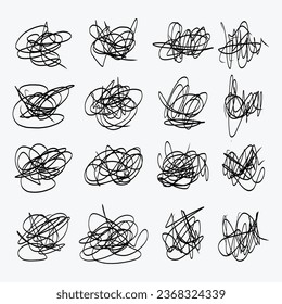 abstract set of scribble doodles