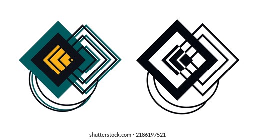 abstract set of shapes, lines, dots.   hand-drawn in a minimalist style. a modern element  isolated on a white background. object  vector art illustration for print, banner, postcard, logo