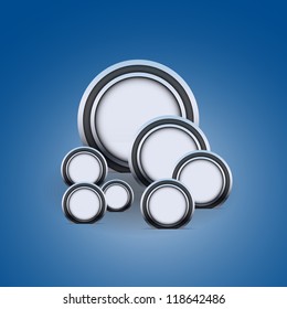 abstract set of signs on blue background