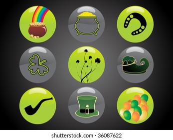 abstract set of st. patrick's day button