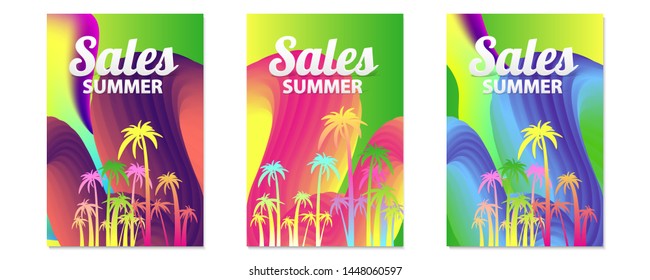 Abstract set summer background colorful universal art web header template. Art Collage made with scribbles canyon strokes black
