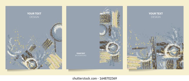 Abstract set summer background universal art web header template. Collage made with scribbles canyon strokes