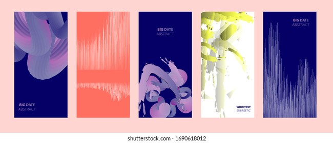 Abstract set summer background universal art web header template. Collage made with scribbles canyon strokes
