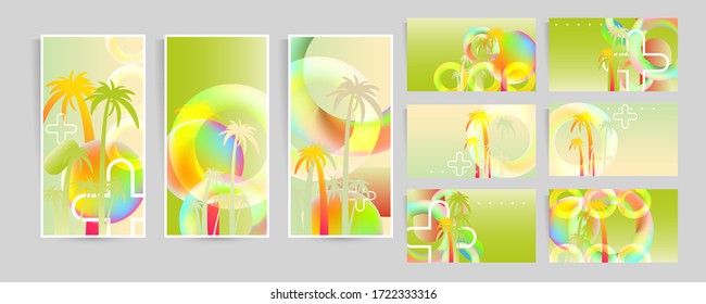 Abstract set summer background universal art web header template. Collage made with scribbles canyon strokes