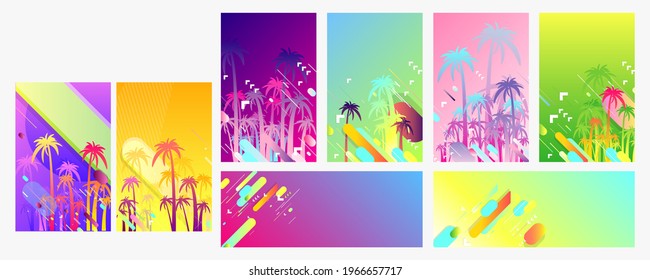 Abstract set summer background universal art web header template. Collage made with scribbles canyon strokes black