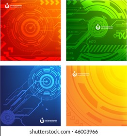 Abstract set of techno vectors. eps10