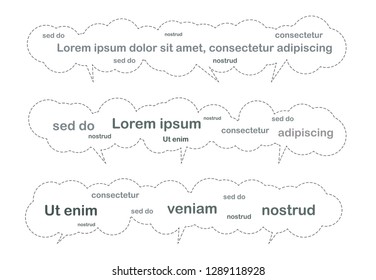 abstract set of text box speech bubble. multiple speech in one block. 