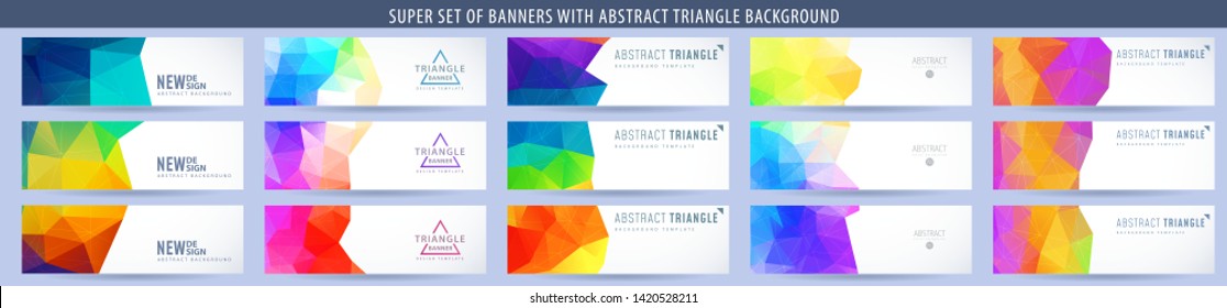 abstract set of abstract vector banner with triangle colorful background template for design abstract water group rainbow colourful background scene pile colorful sky performance modern site business