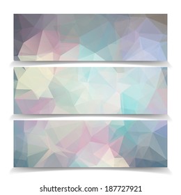 Abstract set vector banners with Modern Triangular Polygonal pattern