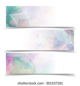 Abstract set vector banners with Modern Triangular Polygonal pattern