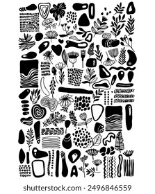 Abstract set. Vector collage. Geometric decor