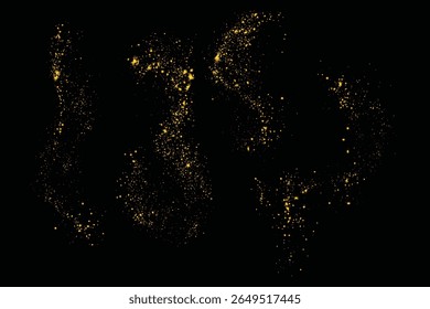 Abstract set of vector luxury gold glitter splatter grunge texture festive confetti background design