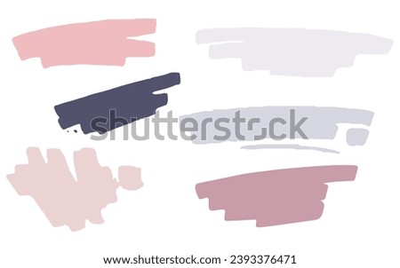 Abstract set watercolor background strokes.marker applies paint strokese background vector illustration with textural design.Modern calligraphy with a brush.Vector paint. Stock image isolated	