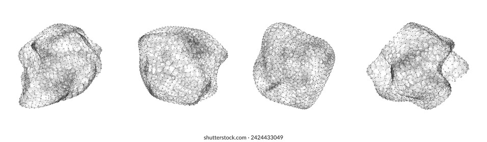 Esfera blanca de ciencia ficción con partículas y líneas. Conexión de red tecnológica en el mundo. Ilustración de vector futurista. Ayuda global de las conexiones digitales. Esfera geométrica de alambre 3D.