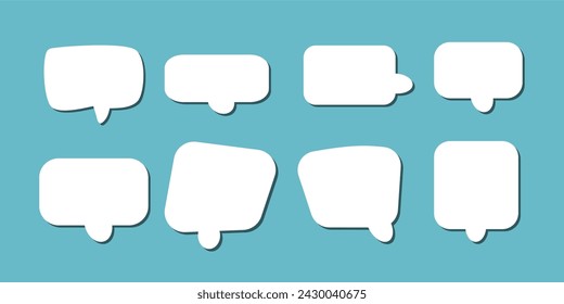 abstract set of white speech bubble with shadow isolated background. space for text. abstract blank area for rill text of font.