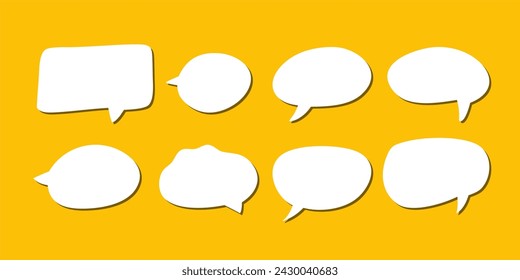 abstract set of white speech bubble with shadow isolated background. space for text. abstract blank area for rill text of font.