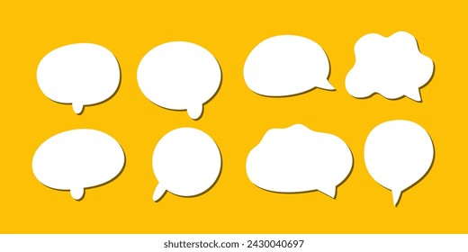 abstract set of white speech bubble with shadow isolated background. space for text. abstract blank area for rill text of font.