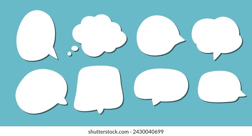 abstract set of white speech bubble with shadow isolated background. space for text. abstract blank area for rill text of font.