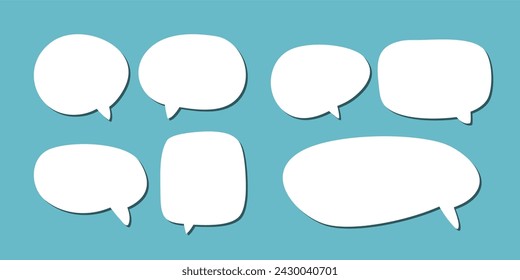 abstract set of white speech bubble with shadow isolated background. space for text. abstract blank area for rill text of font.