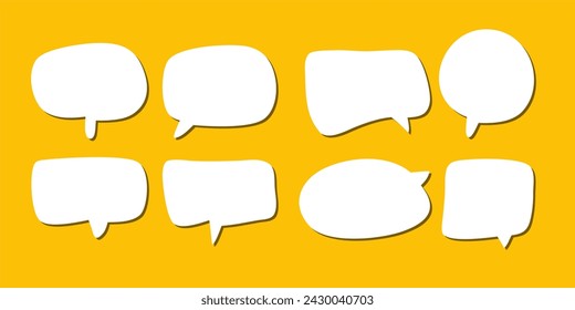 abstract set of white speech bubble with shadow isolated background. space for text. abstract blank area for rill text of font.