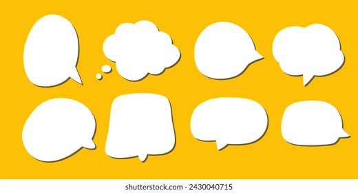 abstract set of white speech bubble with shadow isolated background. space for text. abstract blank area for rill text of font.