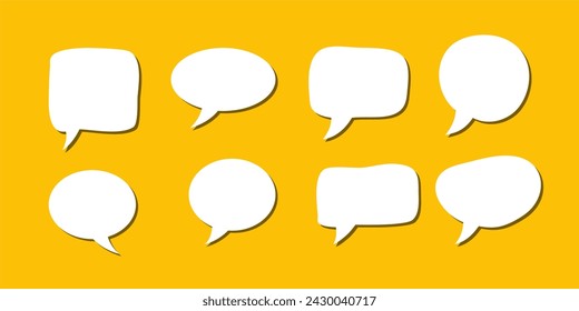 abstract set of white speech bubble with shadow isolated background. space for text. abstract blank area for rill text of font.