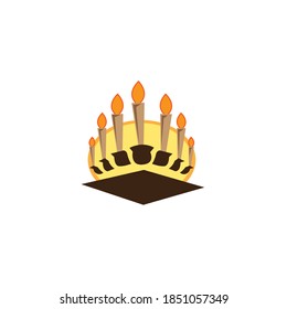abstract seven candle logo. vector