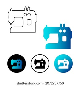 Abstract Sewing Machine Icon Illustration