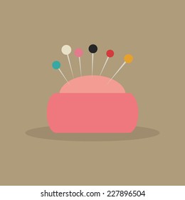 abstract sewing object on a light brown background