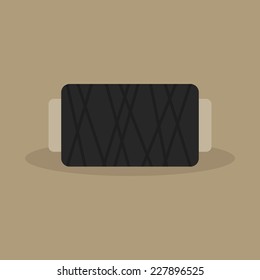 abstract sewing object on a light brown background