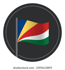 Abstract Seychelles Flag Flat Icon in Circle Isolated on White Background