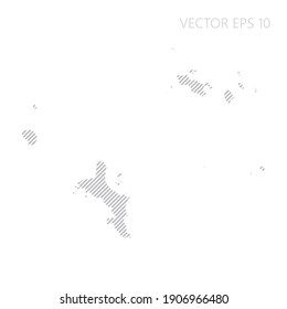 Abstract Seychelles map with gray diagonal lines. Seychelles stripes map. Vector illustration EPS10.