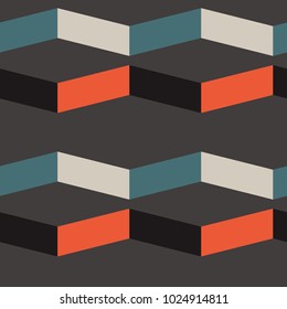 Abstract shade block horizontal seamless pattern. For print, fashion design, wrapping, wallpaper