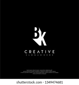 abstract shadow modern BK logo letters design concept