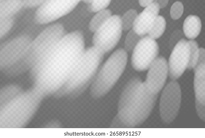 Abstract shadow overlay dappled light on a transparent background.