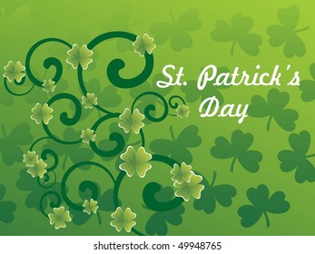 abstract shamrock blossoms, floral background for patrick celebration