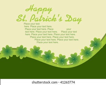 abstract shamrock flower greeting illustration