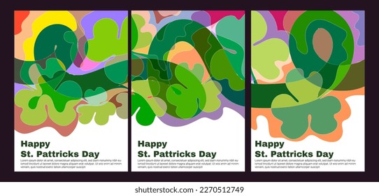 abstract shamrock for st patrick's day poster set templeate modern vector illustration