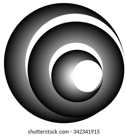 Abstract shape of 3 circles on white. Vector art.