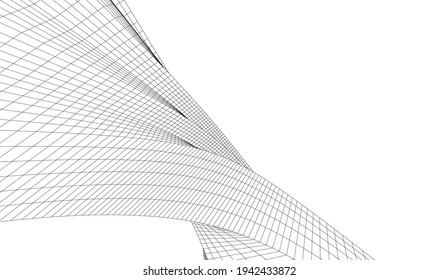 abstract shape architectural 3d illustration