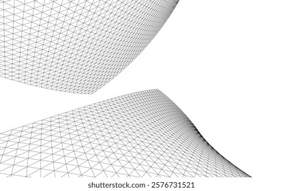 Abstract shape architectural background vector 3d illustration