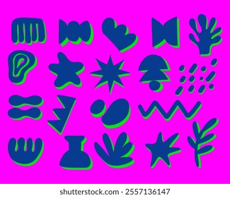 Abstract shape background matisse style motif collection pattern illustration vector fabric textile paper print art decoration editable