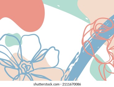 Abstract shape background pastel color. Minimal abstract organic shapes vector background