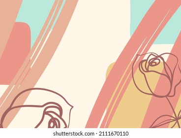 Abstract shape background pastel color. Minimal abstract organic shapes vector background