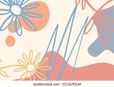 Abstract shape background pastel color. Minimal abstract organic shapes vector background