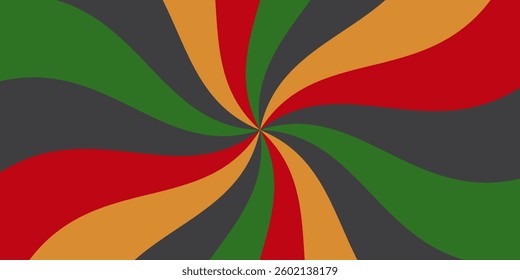 Abstract shape background, red, yellow, green, black artistic design. Juneteenth concept geometric pattern.