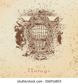 Abstract shape background texture of ink strokes in vintage style